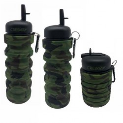 Botella De Silicona Plegable Camuflada Cresko CK274