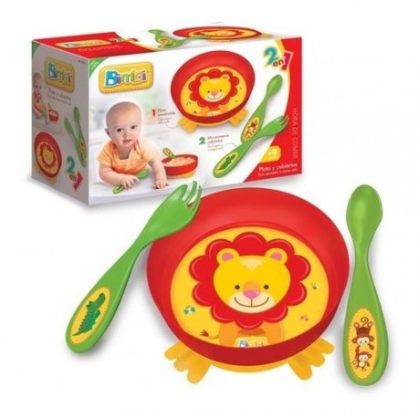 Bimbi set plato y cubiertos