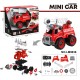 Diy Mini Camion P/ Armar C/ Herramientas Bombero Isakito