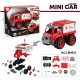 Diy Mini Camion P/ Armar C/ Herramientas Bombero Isakito