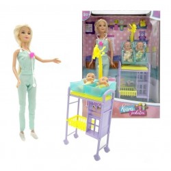 Muñeca Kiara Pediatra C/ Bebes Poppi Doll B149