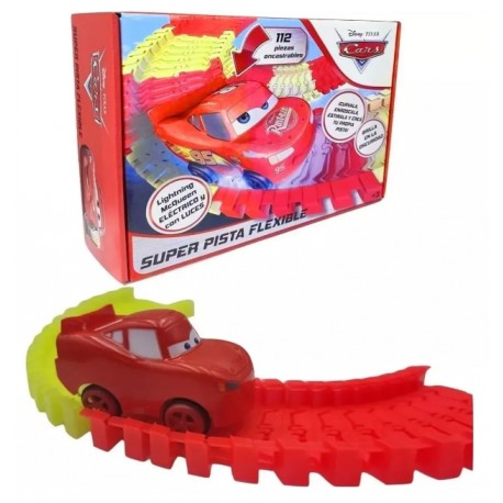 Cars Pista Flexible Luminosa 112 Piezas Faydi FDCD1901