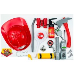 Set Bomberos Disfraz Casco Bombero 12 Accesori Tff